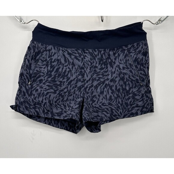 Athleta Trekkie North Printed Short Lynx Navy Sold Out Womens  14 Blue‎ Pockets - Picture 1 of 16
